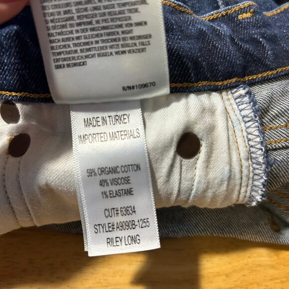 Womens Agolde Riley Long Blue Dark Wash Style A9090B-1255 Button-Fly Jeans 23 * - Picture 13 of 13